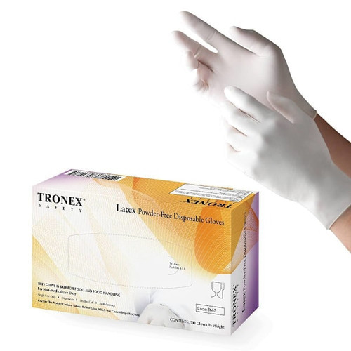 Tronex Natural Latex Pf Fully Textered Gloves Small Package Of 100