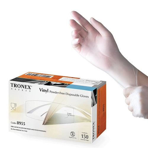 Tronex Natural Vinyl Pf Contoured Fit W/Tactile Sensitivity Large Package Of 150