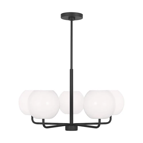 Generation Lighting Rory 26.875" 5-Light Midnight Black Chandelier With Bulbs