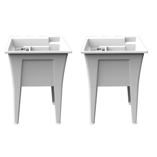 Rugged Tub 24"X22" White Freestanding Utility/Laundry Sink (Pack Of 2)