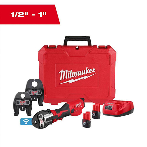Milwaukee M12 Force Logic Press Tool Kit With One-Key, 1/2" - 1" Copper Jaws
