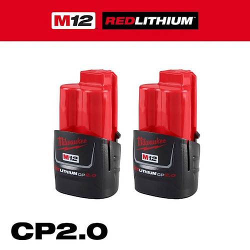 Milwaukee M12 REDLITHIUM Cp2.0 Battery, Package Of 2