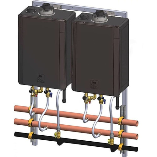 Rinnai Trw Interior Wall Mount 2-Unit Tankless Water Heater System Trw02cxpin