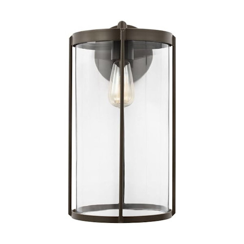 Generation Lighting Luning 18.5" 1-Light Antique Bronze Wall Lantern Clear Glass