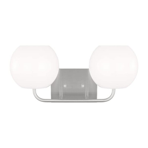 Generation Lighting Rory 2-Light Brushed Steel Vanity Light With LED Bulbs