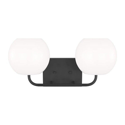 Generation Lighting Rory 2-Light Midnight Black Vanity Light With LED Bulbs