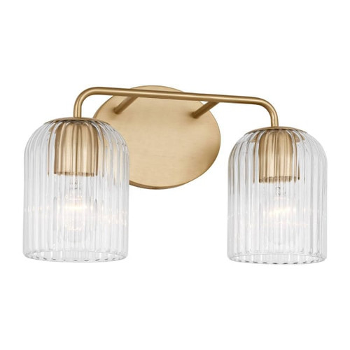 Generation Lighting Eisele 24" 3-Light Matte White Vanity Light, Clear Ribbed