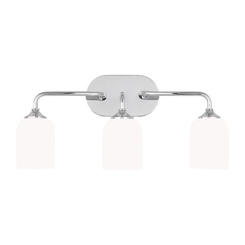 Generation Lighting Emile 22" 3-Light Chrome Vanity Light With Bulbs