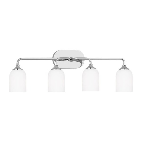Generation Lighting Emile 31" 4-Light Chrome Vanity Light With Bulbs