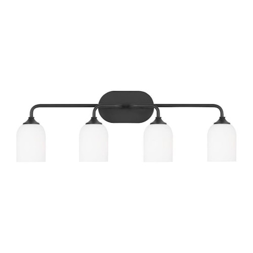 Generation Lighting Emile 31" 4-Light Midnight Black Vanity Light With Bulbs