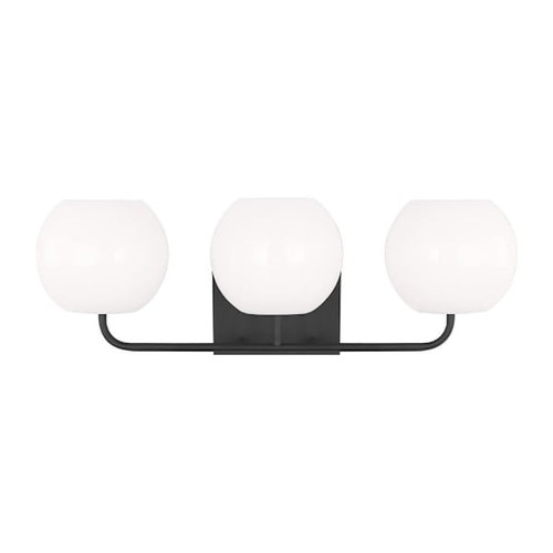Generation Lighting Rory 3-Light Midnight Black Vanity Light With LED Bulbs