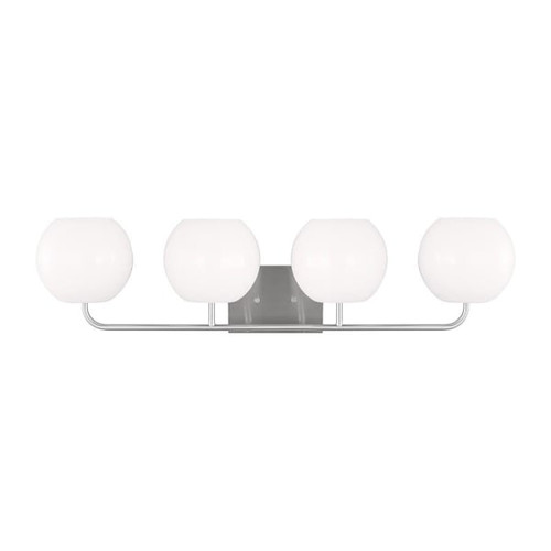 Generation Lighting Rory 4-Light Brushed Steel Vanity Light With LED Bulbs