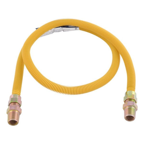 Eastman Yellow Coated Gas Supply Line 1/2"Od-1/2"Mip X 1/2"Mip X 48" Bag