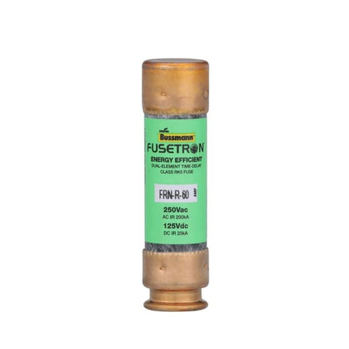 Bussmann Frn Series 60 Amp Brass Fuse Cartridge, Time Delay, Current-Limiting