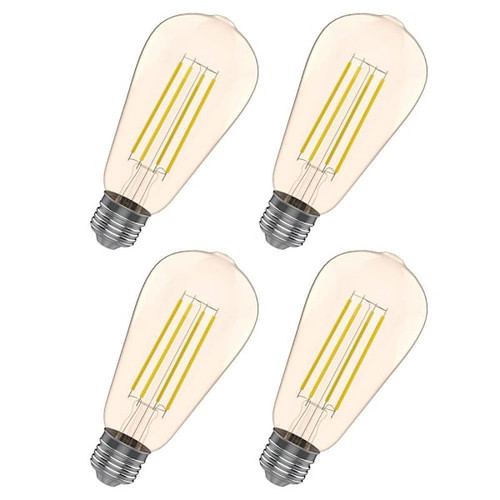 Viribright 5 Watt St19 LED Bulb, E26, Dimmable, Amber, 2200k, Package Of 4