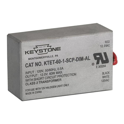 Keystone Technologies 60w 120v Input 12v Output Class 2 Low-Voltage Transformer