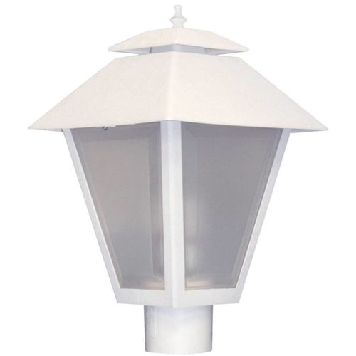 Liteco 10.5" Imperial Post Top, E26 Socket, White Housing With Frost Lens