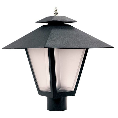 Liteco 13" Imperial Post Top, E26 Socket, Black Housing With Frost Lens