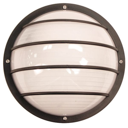 Liteco 10.25" Outdoor Composite Fixture, E26, Black Housing With Frost Lens