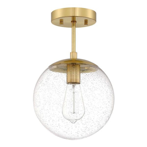 Design House Gracelyn Semi-Flush Ceiling Light, Seeded Glass, Satin Gold