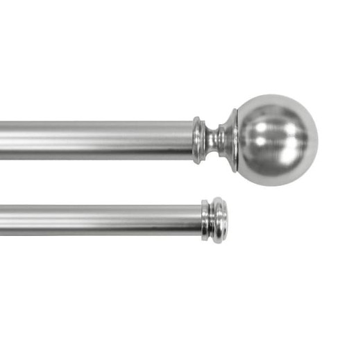 Lumi Home Furnishings Decorative Drapery Double Rod Set, 72"-144" Brushed Nickel