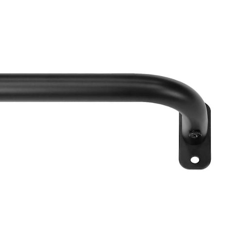Lumi Home Furnishings 5/8" Curtain Rod, 48"-84", Matte Black, Wraparound Finials