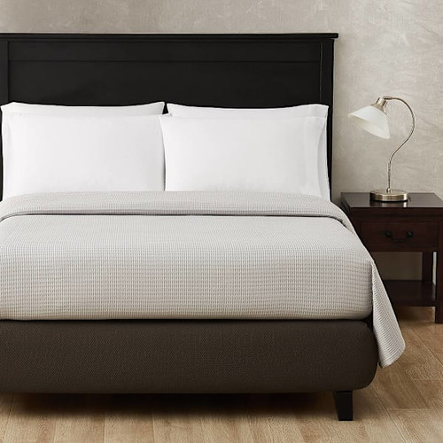 Berkshire Hospitality Quartet Waffle Weave Top Sht F/Q Grey Case Of 6
