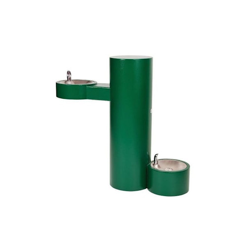 Murdock Outdoor Fountain Ada, S/S, Round Pedestal, W/Pet Fountain