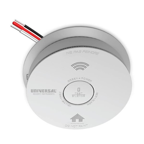 USI Electric Smoke And Fire Alarm, Hardwired With 10 Year Battery, Photoelectric