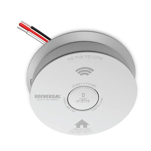 USI Electric Smoke, Fire And Carbon Monoxide Alarm, Hardwired, AA Battery Backup