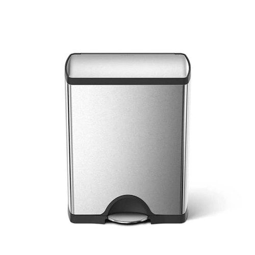 Simplehuman 12.2-Gal 46l Steel Step Recycler Brushed Stainless Steel