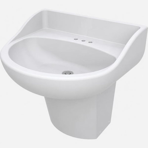 Bestcare Whitehall Ligature-Resistant Basin, ADA Compliant, Blanco, No Faucet