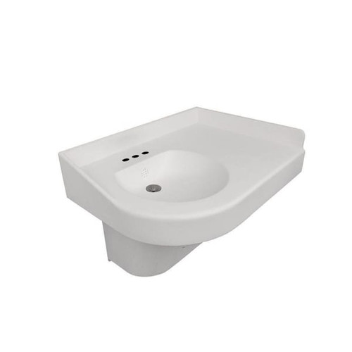 Bestcare Whitehall Ligature-Resistant ADA Right Corner Basin, White, No Faucet
