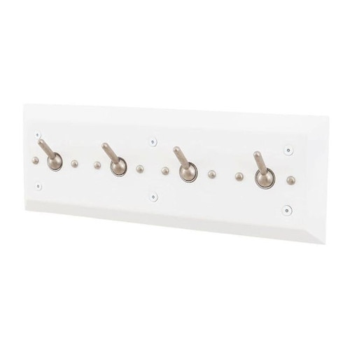 Bestcare Whitehall Ligature-Resistant Four Hook Panel, Auto Release Hooks, White