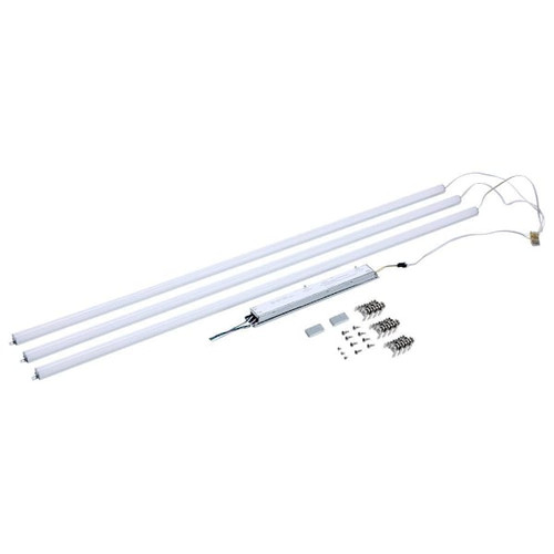 SATCO 4' LED Light Bar Retrofit Kit, 3-Bars, Selectable CCT And Wattage, Silver