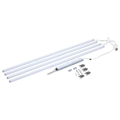 SATCO 4' LED Light Bar Retrofit Kit, 4-Bars, Selectable CCT And Wattage, Silver