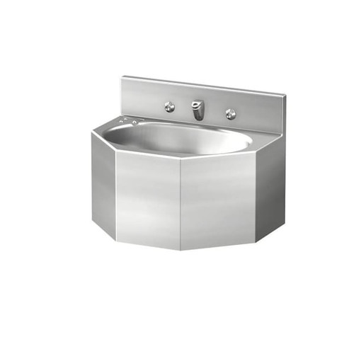 Acorn Engineering Company 8" ADA Multi-Sided Sec Lavatory Rear Mnt Oval Bowl Ss