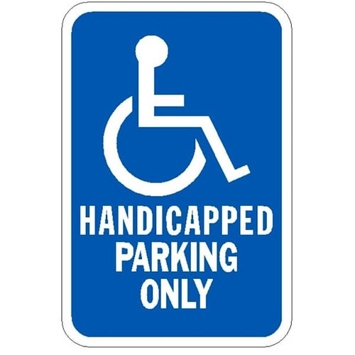 Hy-Ko Handicapped Parking Only 18 X 12" Reflective