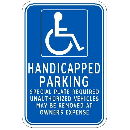 Hy-Ko Massachusetts Handicapped/Disabled Parking Sign Reflective 12 X 18"