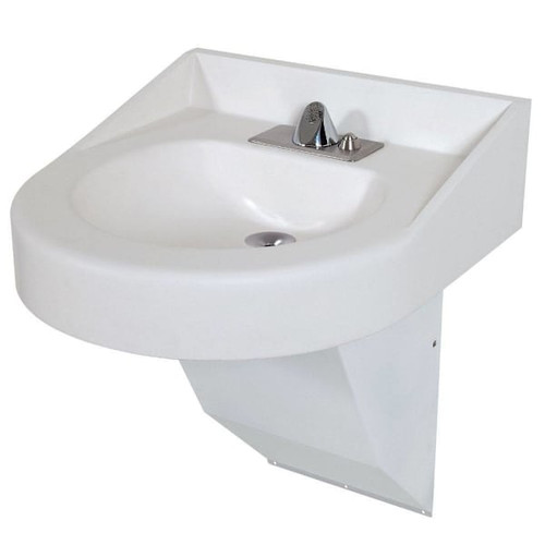 Bestcare Whitehall Ligature-Resistant ADA Basin, Corterra Ss, White, S/T Faucet