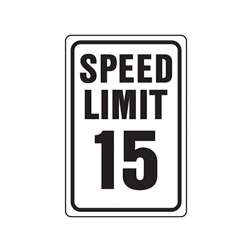 Hy-Ko Speed Limit 15mph Sign 12x18" Reflective Aluminum