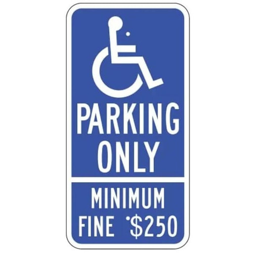 Hy-Ko California Disabled Parking Sign 12x24" Reflective Aluminum