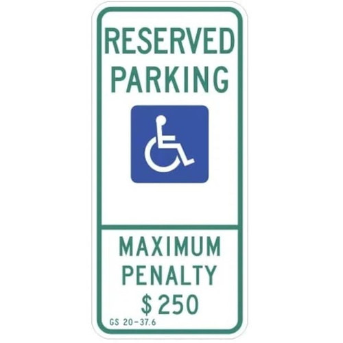 Hy-Ko North Carolina Handicap Parking Sign 12x26" Reflective Aluminum
