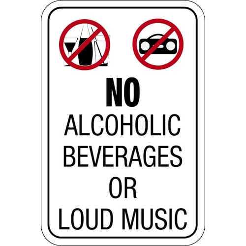 Hy-Ko No Alcholic Beverages With Symbol Sign 12x18" Non-Reflective Aluminum