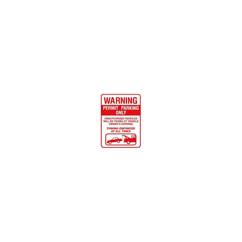 Hy-Ko Warning Permit Parking Sign 18x24" Reflective Aluminum