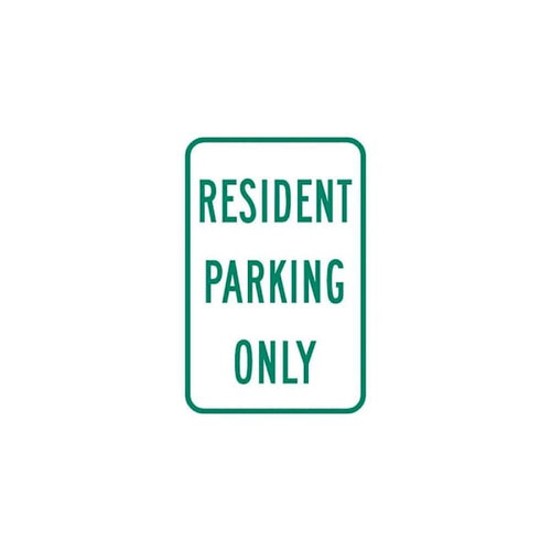 Hy-Ko Resident Parking Only Sign 12x18" Reflective Aluminum