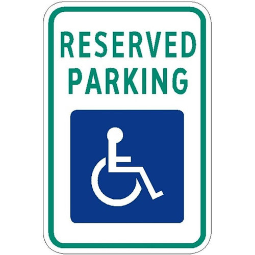 Hy-Ko Reserved Disabled Parking Sign 12x18" Reflective Aluminum