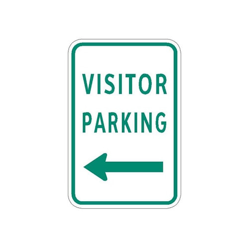 Hy-Ko Visitor Parking Left Arrow Sign 12x18" Reflective Aluminum