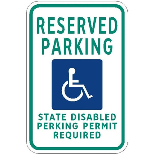 Hy-Ko Washington Reserved Disabled Permit Parking Sign 12x18" Reflective