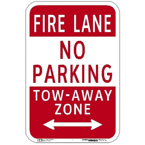 Hy-Ko Fire Lane No Parking Sign 12x18" Reflective Aluminum